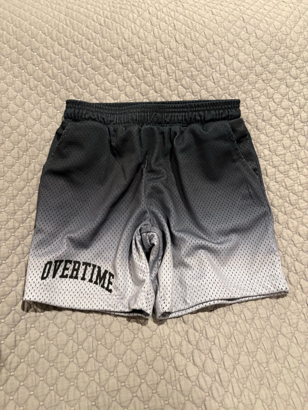 Kids Overtime Ombre Black to Gray Athletic Shorts